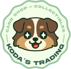Logo of Koda's Trading with a cartoon dog face and text on a white background
